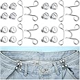 24 Pieces Jean Button Pins Adjustable Waist Buckle Extender Set, No Sewing Required Jean Button, Pant Waist Tightener for Jeans Dress, 4 Set(Pearl and Diamond Style)