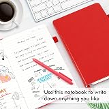 Feela A5 Notebooks Multipack 3 Pack with 3 Black Pens Red Hardcover 128 Pages view 4