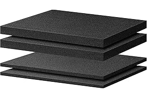 DESUNQIN 4 PCS Foam Inserts for Cases 16" x 12" x 1" & 0.4"- 2 Size Pick and Pluck Foam Sheets with Bottom Pluck Pre-Cubed Foam Tray Pads Foam for Cases Tool Box Drawers (1in*2pcs+0.4in*2pcs)
