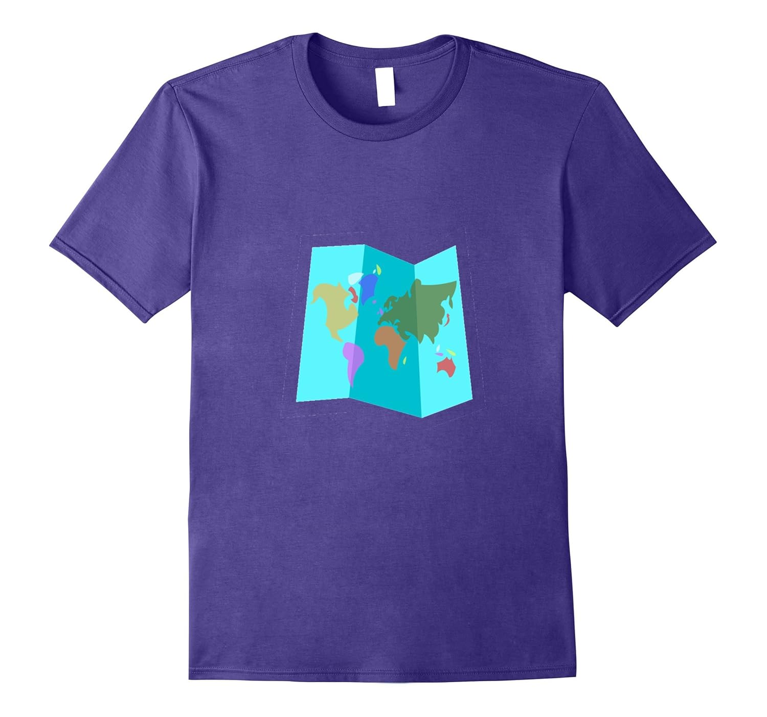 World Map t-shirt Continents Countries Oceans Globe-Rose