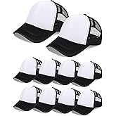 10 Pcs Sublimation Blank Trucker Hats Bulk Mesh Baseball Cap Polyester Mesh Trucker Hat for Men and Women
