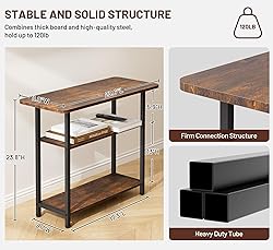 SLEEPING LAMB Side Table for Living Room, 3-Tier