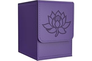 Zettokete MTG Deck Box - Large Capacity Trading Card Storage Box,Fits 100+ Double-Sleeved Cards,Leather Deck Case Compatible with Magic Commander Deck,YuGiOh Structure Deck,TCG Cards(Lotus)
