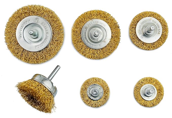 NOVOTOOLS Mannesmann Drahtbürsten-Satz, 6-tlg zum Entrosten und für Reinigungs- und Schleifarbeiten