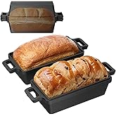 Heimekite 9×5 Inch Cast Iron Loaf Pan with Lid, bread pans for baking, 2 Piece Set | Even Heat Distribution Bread Baking Pan for Homemade Sandwich Bread, Banana Bread, Cakes, Meatloaf