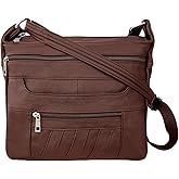 Leather Concealed Carry Crossbody Purse - YKK Locking CCW Ambidextrous Gun Bag Roma 7082