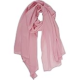 YOUR SMILE for Women Lightweight Breathable Solid Color Soft Chiffon Long Fashion Scarves Sun-proof Shawls Wrap