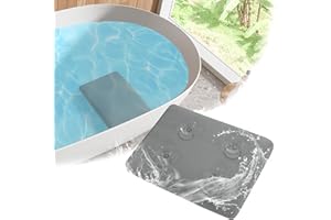 MABOZOO Bath Cushion for Tub with Powerful 4 Non-Slip Suction Cups,Quick Dry Mesh Bathtub Mat,Spa Pillow Bath Accessories for Adults Indoor Outdoor (Gray)