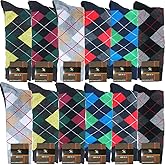 USBingoshop Mens Men Cotton Dress Socks Fun Colorful Fashion Classic Comfort Mid Calf Crew Socks 10-13