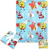 Spongebob Fleece Blanket Set - Bundle with Soft Blanket Plus Stickers, More for Kids, Adults, Children | Cozy Spongebob Squarepants Fleece Throw 50" x 70”