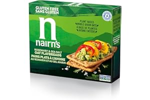 Nairn’s – Rosemary & Sea Salt Oat Flatbreads | Made with Gluten Free Wholegrain Oats | High Fibre | Plant-Based | Vegan & Non