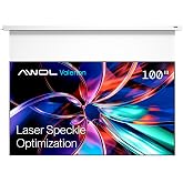 AWOL Valerion 100" PureVision Motorized Projector Screen, Laser Speckle Reduction, Auto-Sync with Projector, 4K/8K UHD Ready, 20" Adjustable Drop, Black Backing for Enhanced Contrast, Long Throw Only