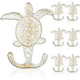 Ferraycle Set of 6 Turtle Cast Wall Hooks Outdoor Decorative Wall Hooks Turtle Iron Towel Hooks Antique Turtle Decorative Coat Hooks for Aprons Hats Keys Bathroom Kitchen