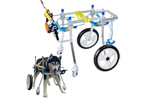 BAKYAR Adjustable 4-Wheel Dog Wheelchair| Pet Wheelchairs with Disabled Hind Legs Walking|Full Support Dog wheelchairs (7-Size) (L)