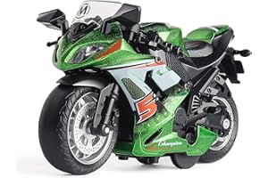 MING YING 66 Toy Motorcycle - Pull Back Toy Car with Sound and Light Toy,Toy Motorcycles for Boys,Toys for 3-9 Year Old Boys (Green)