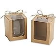 Kate Aspen Kraft Style Display Gift Boxes for Stemless Wine Glass, Wedding/Party Favors, 9-Ounce, Set of 12
