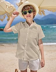 COOFANDY Big Boys Light Blue Button Down Shirt Kids