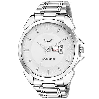 Louis Devin WT005-WHT-CH Steel Chain Wrist Watch for Men