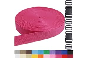 ZHFMLY ZHFMILY 1 inch Rose Webbing Strap with Bucket-20Yards 25mm- Fabric Chair Webbing Straps Handle Canvas Straps for Bags Hammock Belting Pet Collars DIY Projects Crafts Sewing #200