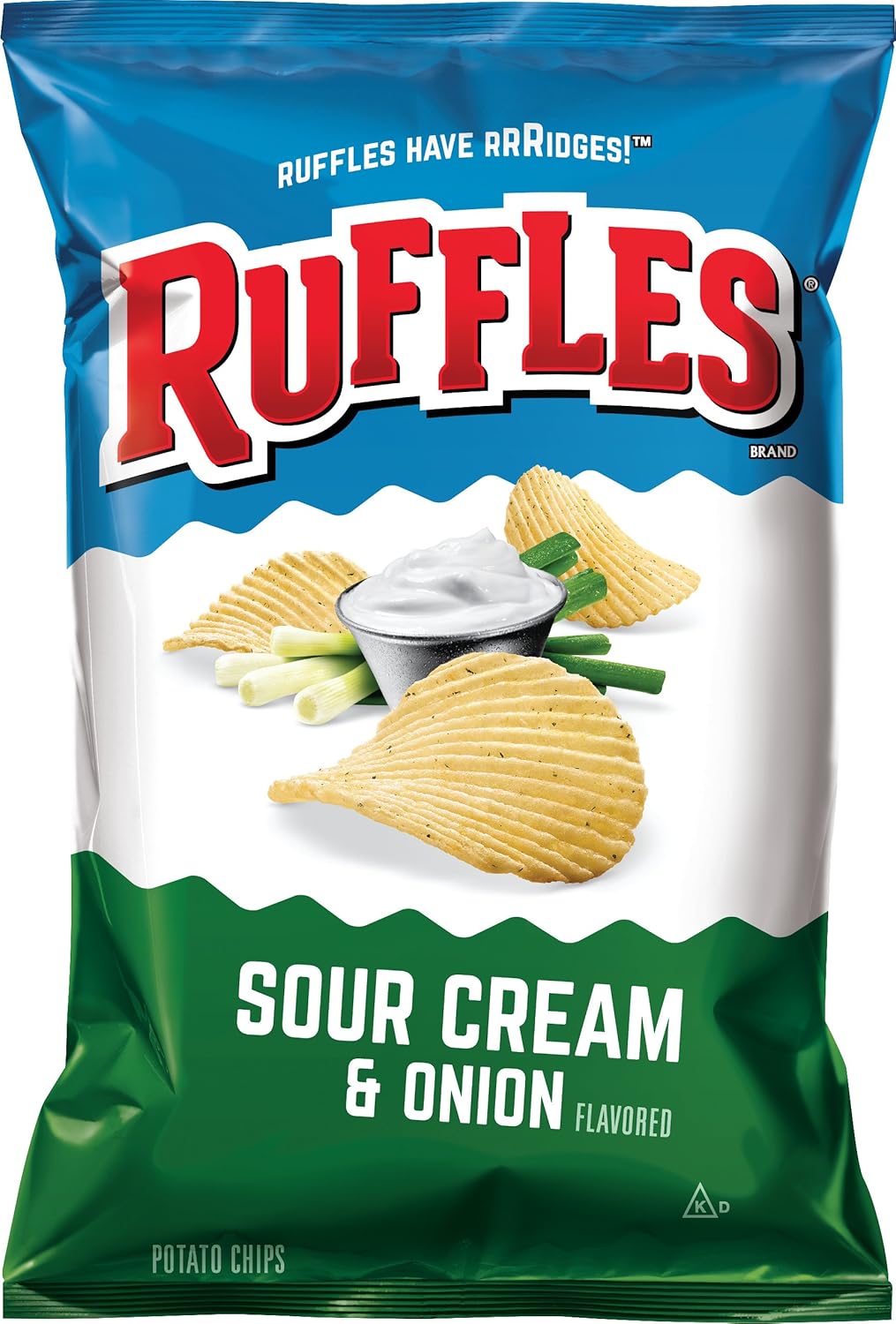 Ruffles Sour Cream & Onion Flavored Potato Chips, 8.5 Ounce