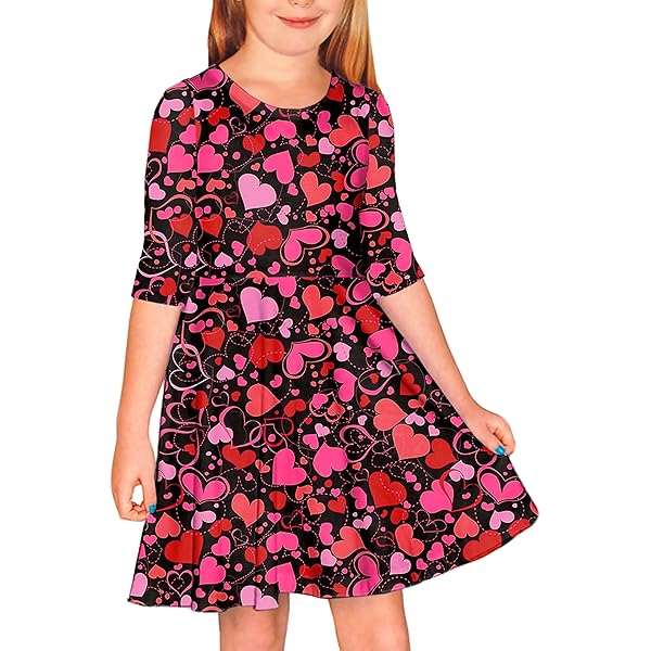 Amazon.com: Cat & Jack Girls Red & White Hearts Valentines Day Long Sleeve  Dress w/Pockets XL (14/16): Clothing, Shoes & Jewelry
