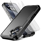 RonShieh for iPhone 16 Case [Shockproof] [Dropproof] [Heavy Duty Protection] [Pocket-Friendly] Slim & Tough Non-Slip Protective Phone Cover for iPhone16 6.1inch, Black