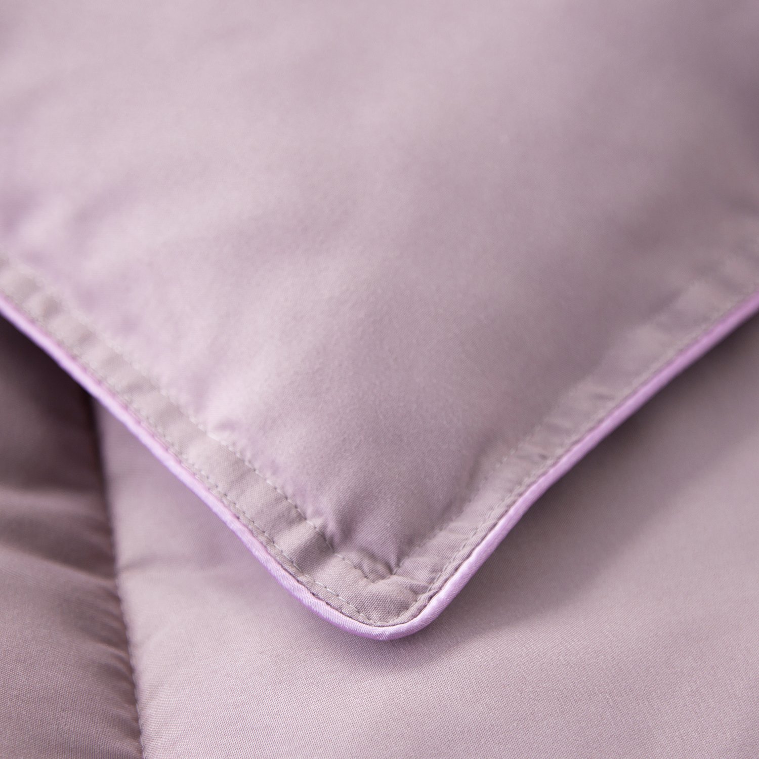 Box Stitching Design King Size Comforter Purple Lavender Duvet Insert Quilted Down Alternative with Corner Ties 102\
