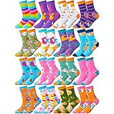 Geyoga 16 Pairs Easter Socks Bulk for Women Rabbit Print Crew Socks Macaron Color Socks Funny Unisex Novelty Socks Easter Socks for Women Easter Gift