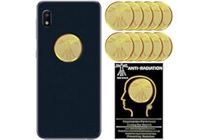 Xrten 10Pcs Metal Radiant Cell Phone Stickers 24K Round Double Cell Phone Stickers for Laptops Tablets Phone