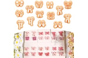Puocaon Bow Polymer Clay Cutters - 14 Pcs Small Bowtie Conquette Clay Earring Cutters Polymeric Jewelry Design
