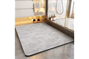 COCOER Bath Mat-Bathroom Mat Bathroom Rug Absorbent Stain Resistant-Non Slip Quick Dry Bath Mats for Bathroom-Bathmat Rubber Backed Bath Rug for Bathroom Light Grey 17”x27”