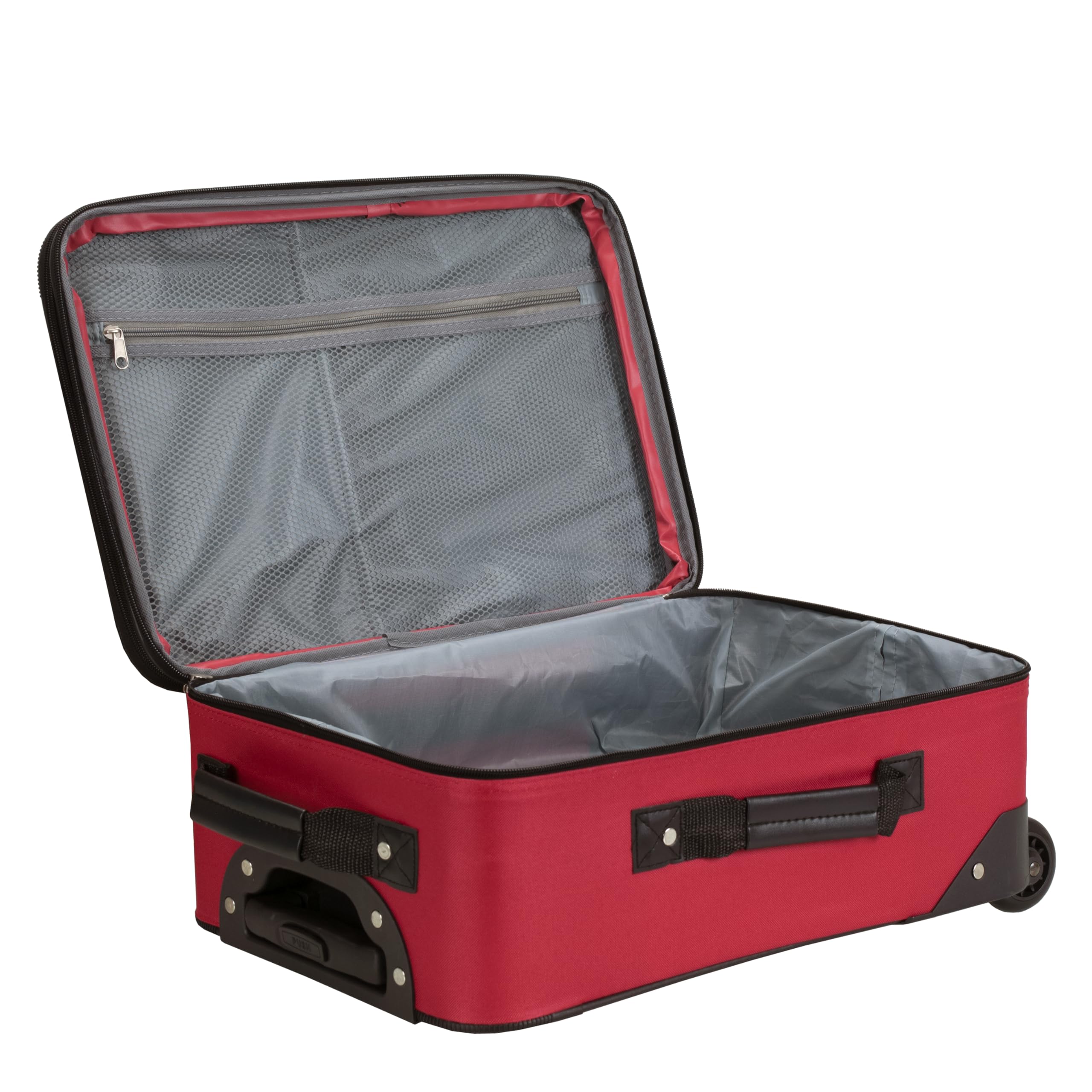 Rockland Fashion Softside Upright Luggage Set,Expandable, Red, 2-Piece (14/19)