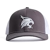 NCAA Collegiate Custom Embroidered Patch Charcoal and White Trucker Hat with Snapback Closure