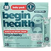 Begin Health BeginBaby Prebiotics and Probiotics for Infants 0-12 Months | Baby Formula Prebiotic + Probiotic Powder with 2'-FL HMO's & B. Infantis for Optimal Digestion | 28-Packs - Unflavored