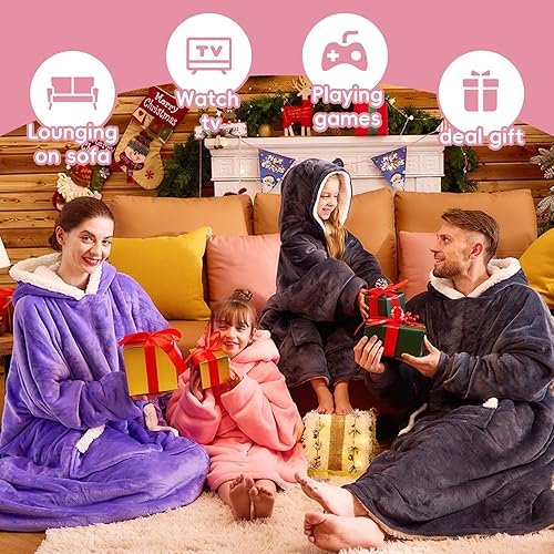 yescool Wearable Blanket Hoodie Kids, Oversized Blanket Sweatshirt with  Sherpa Teen Girl Gifts for Kids, Youth