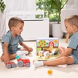 Melissa & Doug Blockables Farm Snap And Play 56 Pcs Wooden Building Set view 2