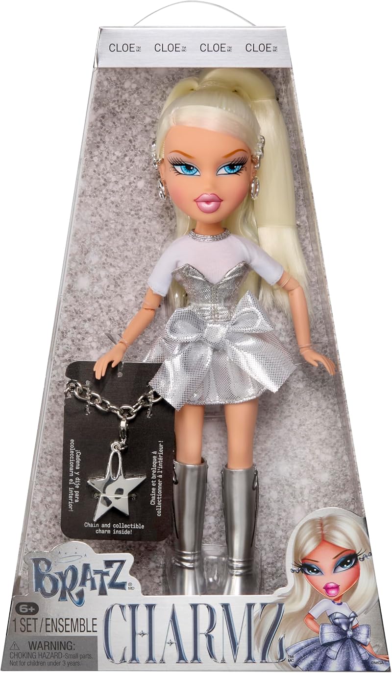 Bratz Charmz Cloe Fashion Doll with Silver Charm Bracelet & Accessories