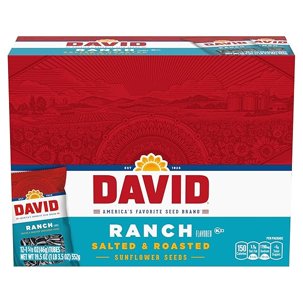 DAVID SUNFLOWER SEEDS, RANCH FLAVOR, EASTER BASKET STUFFER...