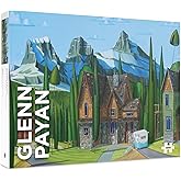 Pomegranate 1000-Piece Puzzle for Adults, Mountain &amp; Village Landscape | Matte finish, snug fit, 32x16" panorama jigsaw puzzle, utopia village art, Glenn Payan's Happy Days are Here Again