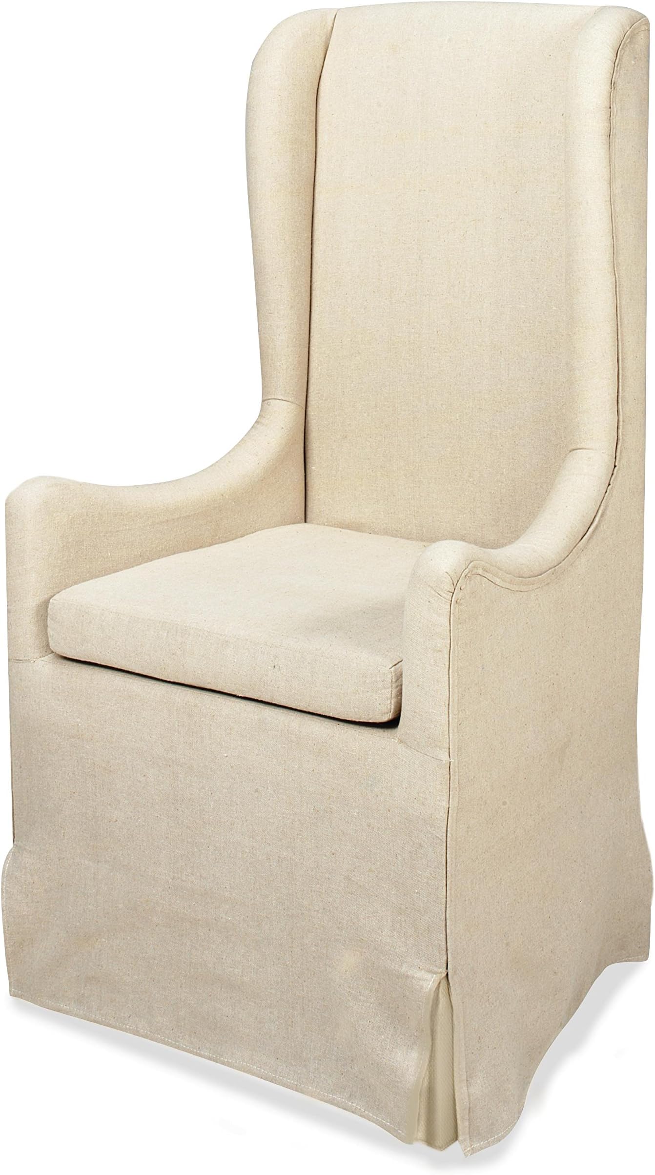 Progressive Furniture Sienna Skirted Wing Chair, 26" x 30" x 48", Neutral Linen Fabric