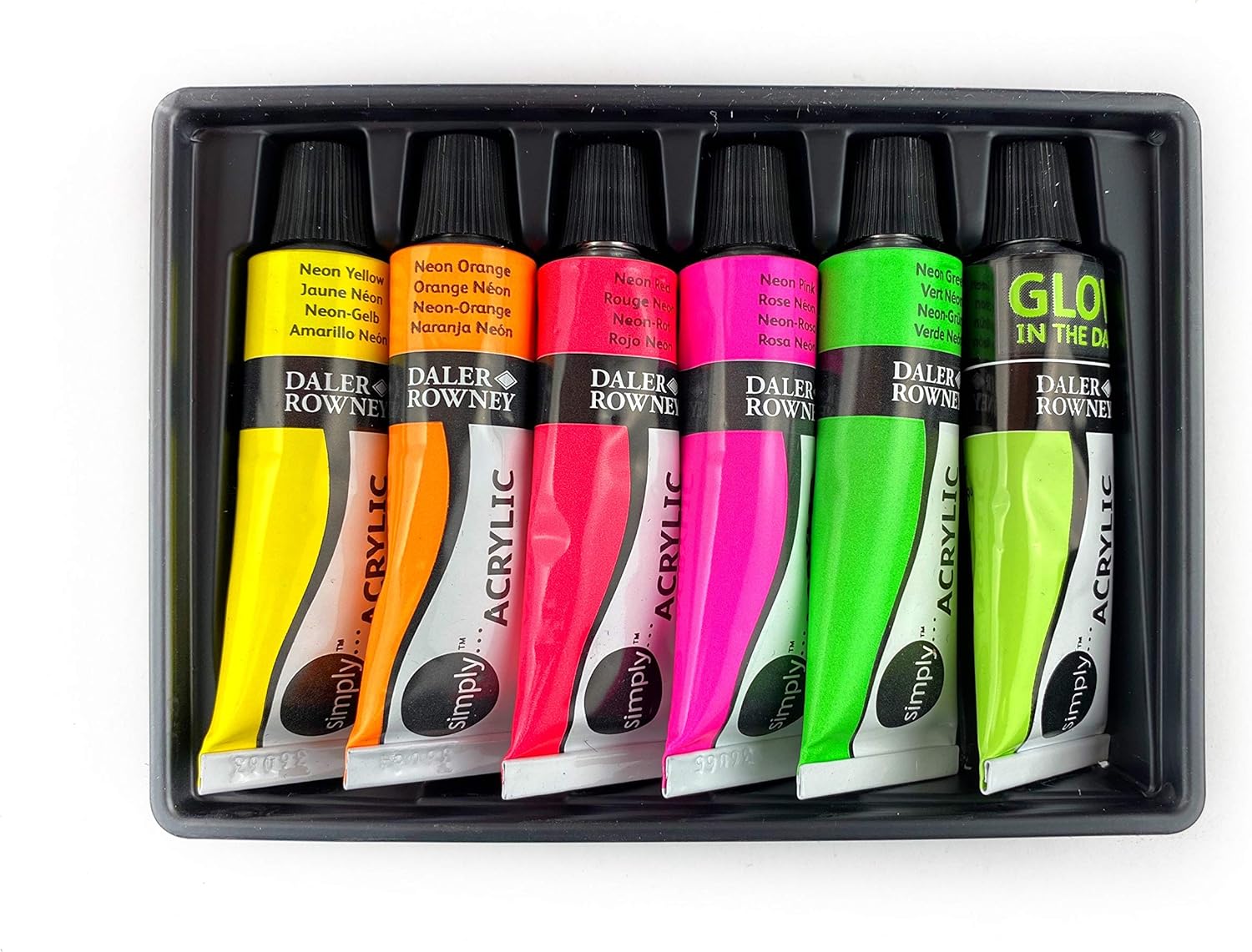Daler-Rowney Simply Acrylic Paint, Aluminium Tube, 0.41oz - 12 ml, Cardboard Box, Set, 6 Assorted Colours - Image 3