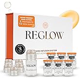 ReGlow Micro Infusion System for Face – 300% Deeper Absorption with 24K Gold Microneedling Tool + Serum (3 Months) – Firmer Radiant Skin, At-Home Treatment with Collagen Peptides & Hyaluronic Acid