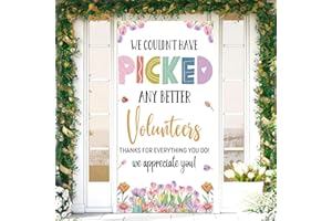 Heyfary Thank You Volunteers Door Cover We Appreciate You Volunteer Appreciation Decoration for Employee Teacher Staff Home D