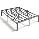 Neslime 12 Inch Metal Platform Full Bed Frame with Storage, Black | Full Size Metal Bed Frame, Heavy Duty, Easy Assembly, Noise Free, Prevents Mattress Sagging, No Box Spring Needed