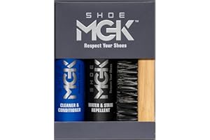 Shoe MGK Clean & Protect Shoe Care Kit Shoe Cleaner & Conditioner, Water & Stain Repellent, and Brush