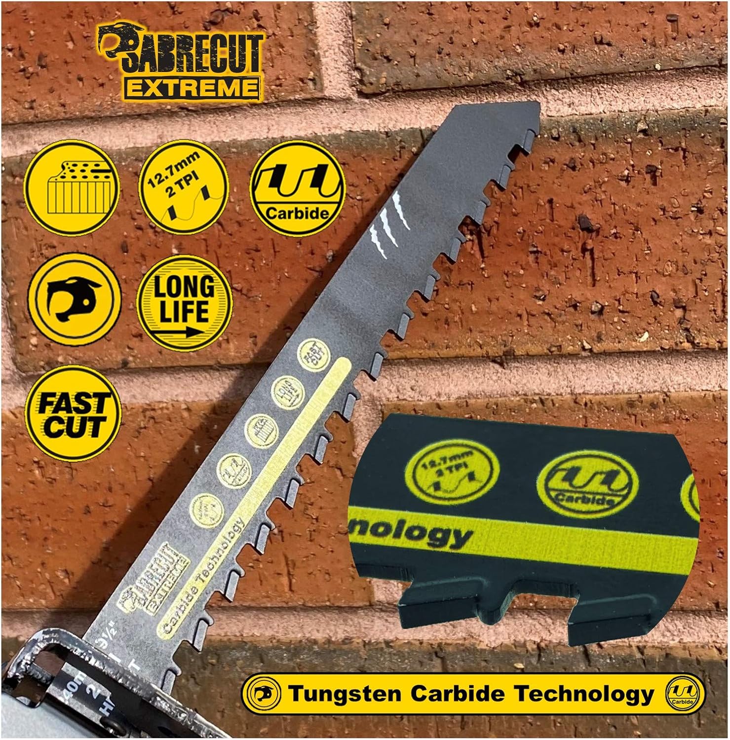 Lame Béton Cellulaire Brique 240mm Lot De 2 Lames Scie Sabre Pour Pierre & Béton Cellulaire - 240 Mm, Métal Dur, Compatibles Bosch, Dewalt, Einhell Scie Sabre Einhell