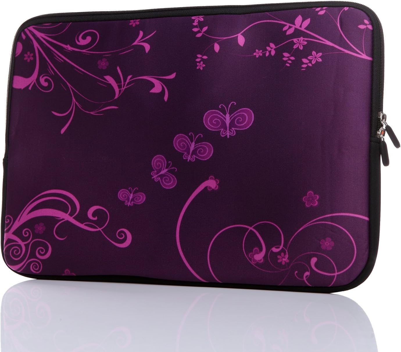 13.3-Inch to 14-Inch Laptop Neoprene Sleeve Case with Hidden Handle for 12.9 13 13.3 14 14.1" Inch Men Women Ultrabook/Chromebook/Tablet/Netbook (13.3-14 Inch, Purple Butterfly)