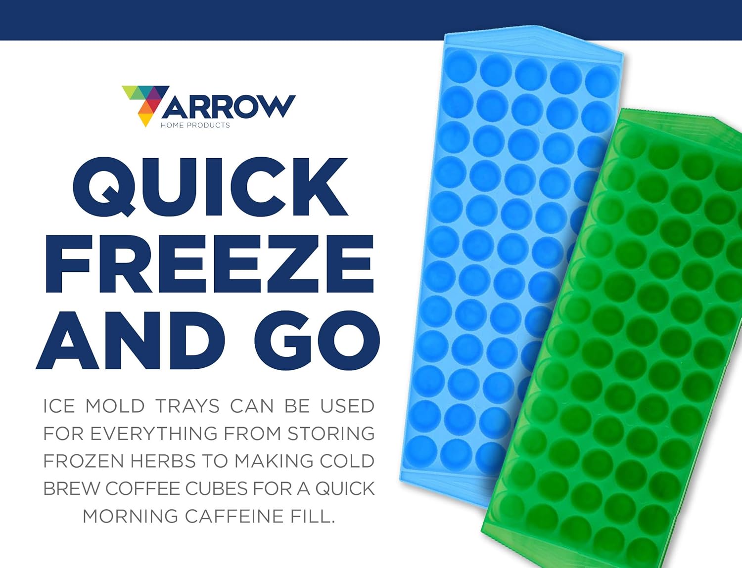 Arrow Home Products Arrow 60 Cube Ice Tray (3 Pack), Blue: Kitchen & Dining