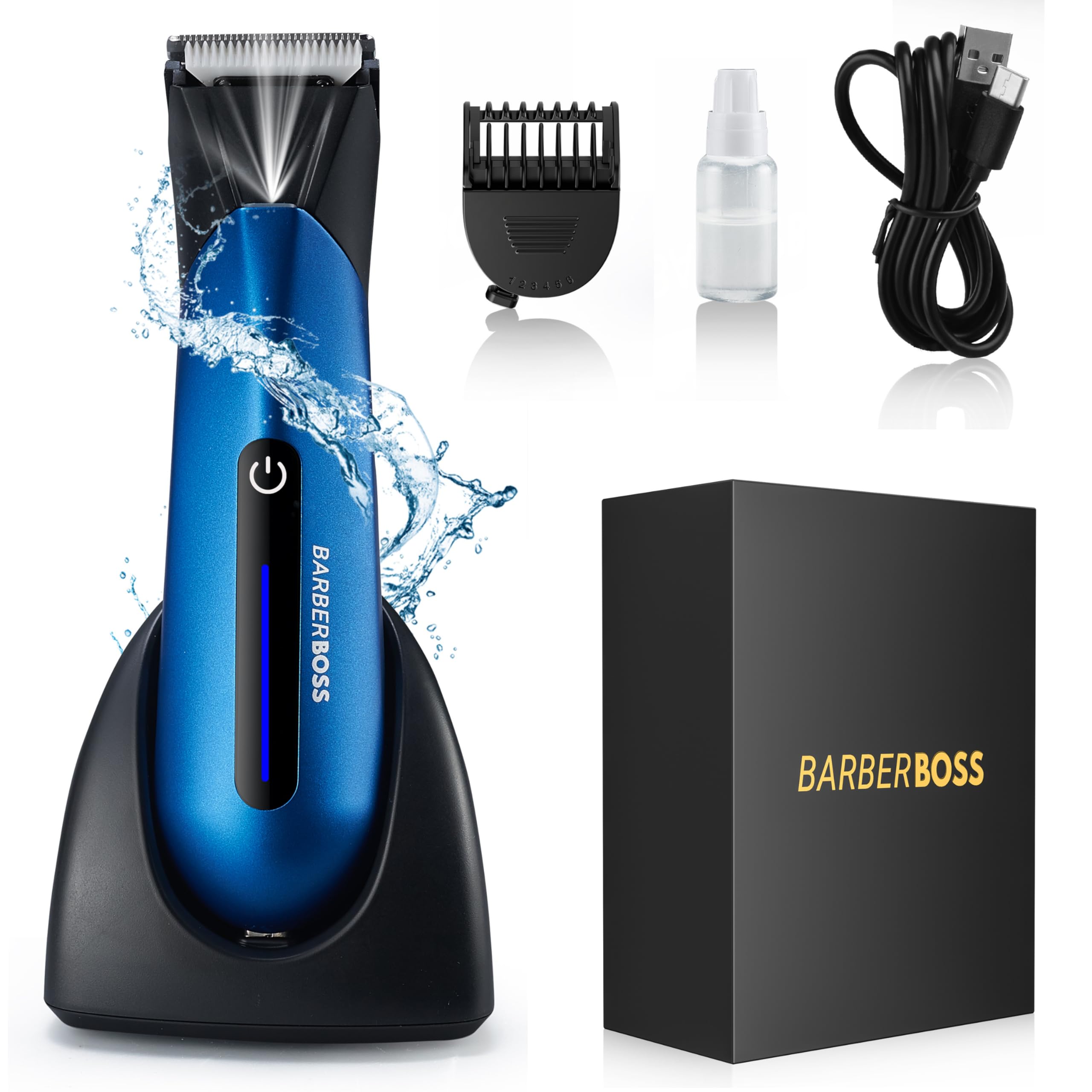 BarberBoss Men's Ultimate Body & Groin Trimmer - Precision Grooming Kit, Pubic Hair Styling, Comprehensive Personal Grooming Set