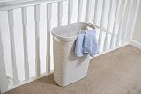 Addis Faux Rattan 40 Litre Slim Laundry Hamper with Lid Mineral Grey view 4